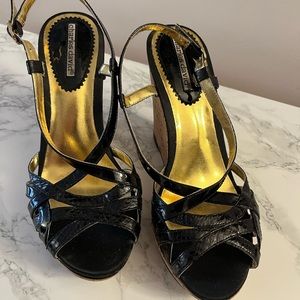 Charles David Wedge Platform Sandals Size 38 Lightly Worn